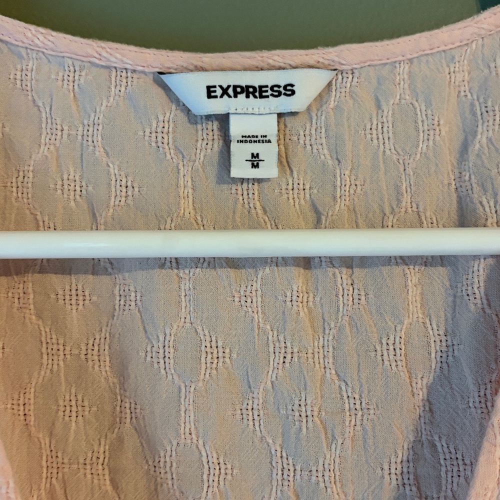 Express Light Pink Ruffle Top - Picture 2 of 4